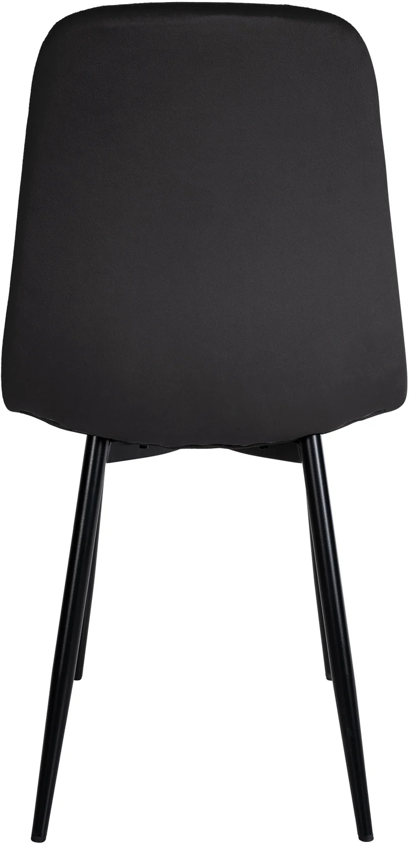 Chaise de salle à manger x1 design simple avec pieds en métal noir assise en velours noir 10_0002063