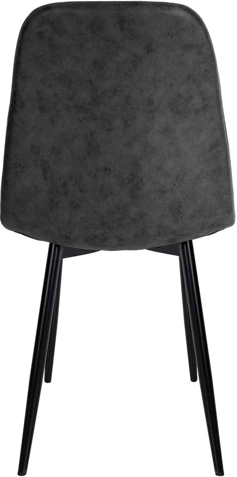 Chaise de salle à manger x1 design simple avec pieds en métal noir assise en PVC noir 10_0002078