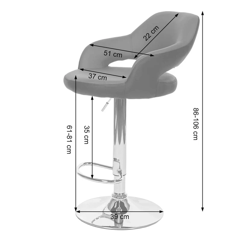 Lot de 2 tabourets de bar avec dossier synthétique noir et blanc rotatif et réglable TDB04041