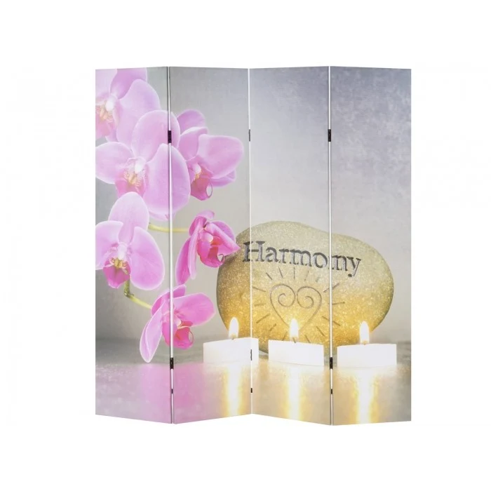 Paravent 4 panneaux pans recto bouddha verso harmony 180x160 cm PAR04022