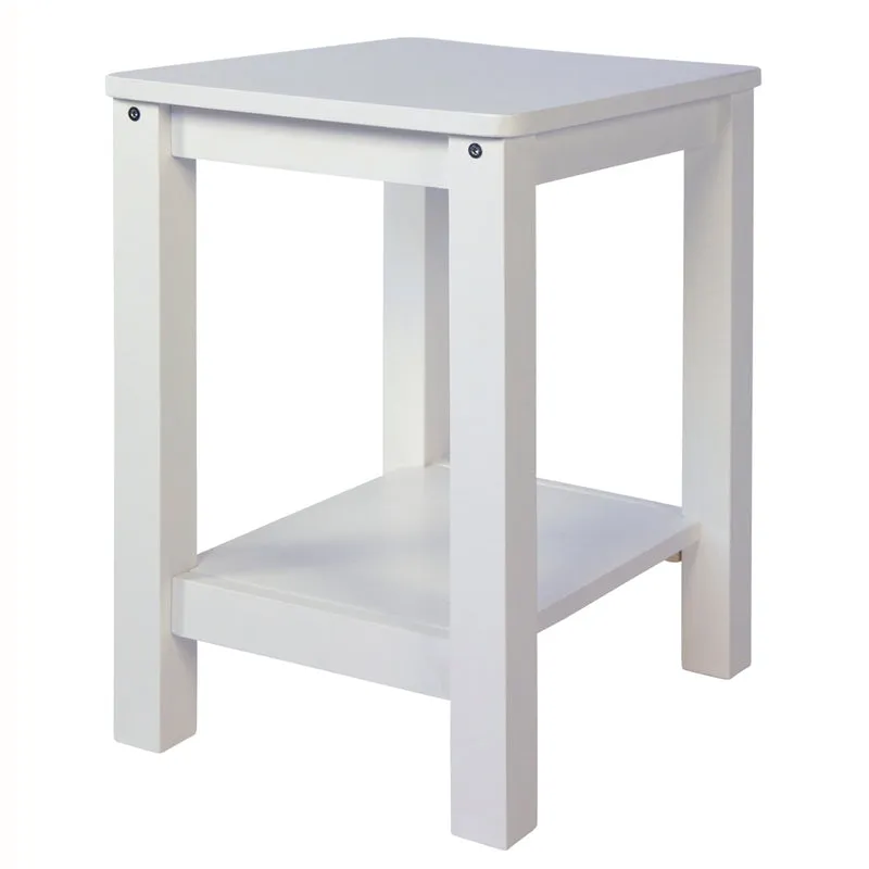 Lot de 2 tables de chevet tabourets modernes et intemporels en bois blanc MOC06021