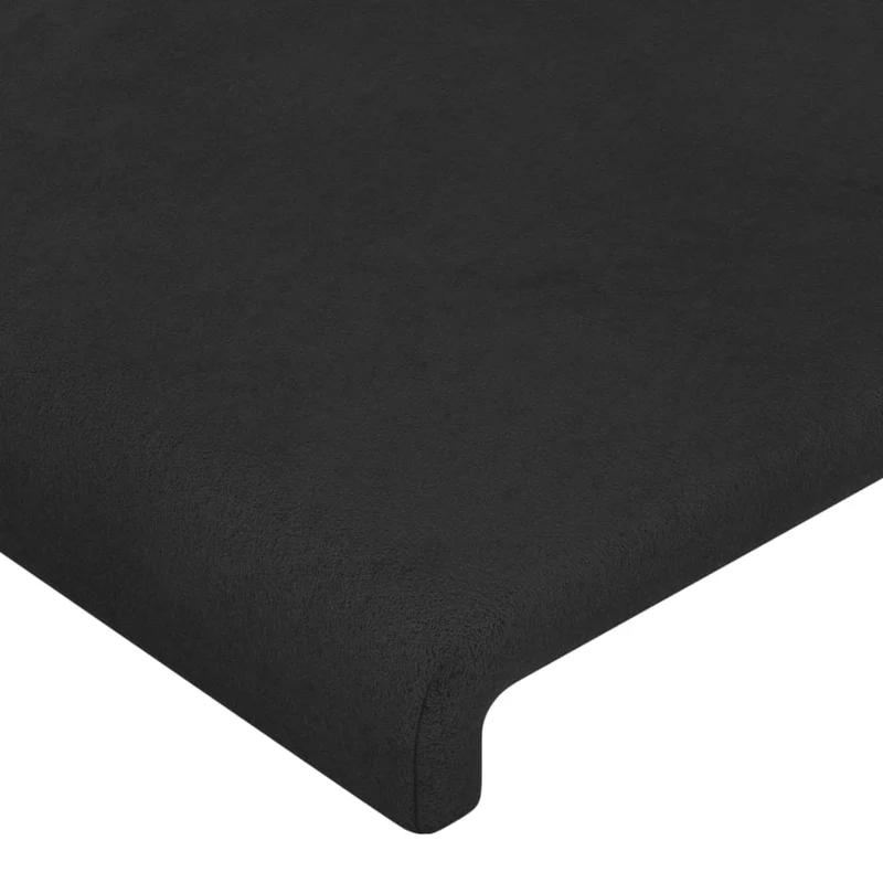 Tête de lit accessoire couchage chambre à coucher meuble avec rebord latéral 147 x 16 x 78/88 cm Tissu velours noir TDL0204564