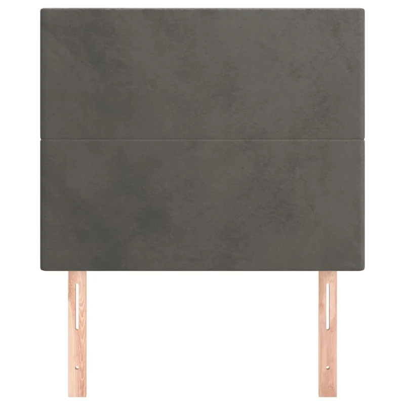 Tête de lit accessoire couchage chambre à coucher meuble 2 parties 90 x 5 x 78/88 cm tissu velours gris foncé TDL0206338