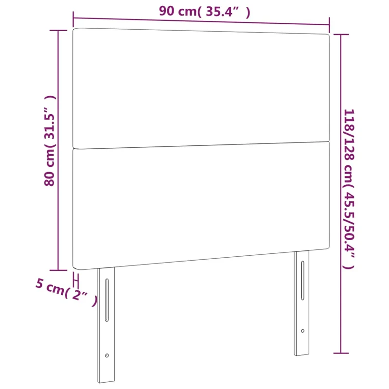 Tête de lit accessoire couchage chambre à coucher meuble 2 parties 90 x 5 x 78/88 cm tissu velours gris foncé TDL0206338