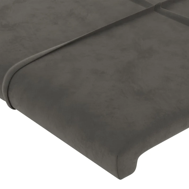 Tête de lit accessoire couchage chambre à coucher meuble à LED 90 x 5 x 78/88 cm tissu velours gris foncé TDL0200992