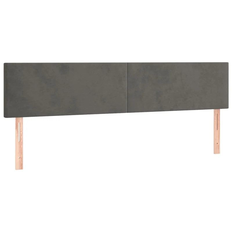 Tête de lit accessoire couchage chambre à coucher meuble à LED 180 x 5 x 78/88 cm tissu velours gris foncé TDL0201099