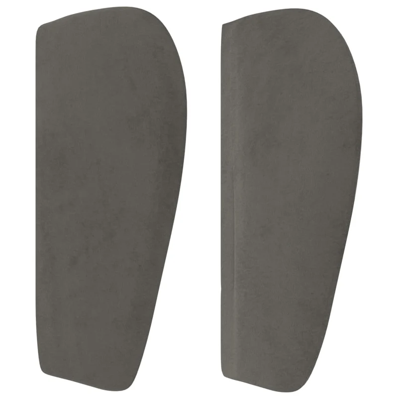 Tête de lit accessoire couchage chambre à coucher meuble avec rebord latéral 93 x 23 x 78/88 cm tissu velours gris foncé TDL0204836