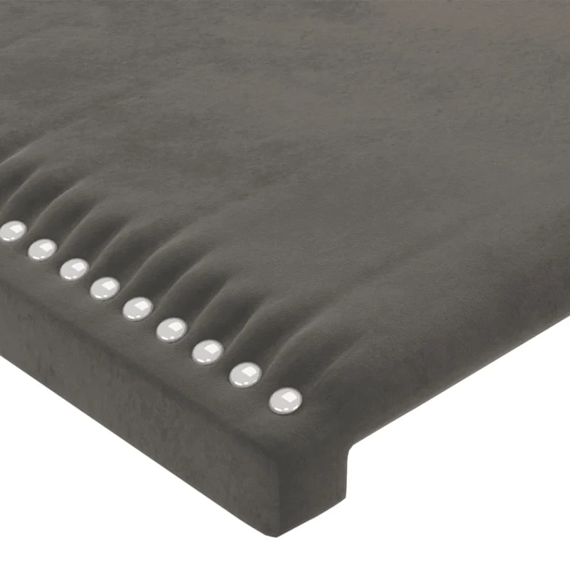 Tête de lit accessoire couchage chambre à coucher meuble avec rebord latéral 93 x 23 x 78/88 cm tissu velours gris foncé TDL0204836