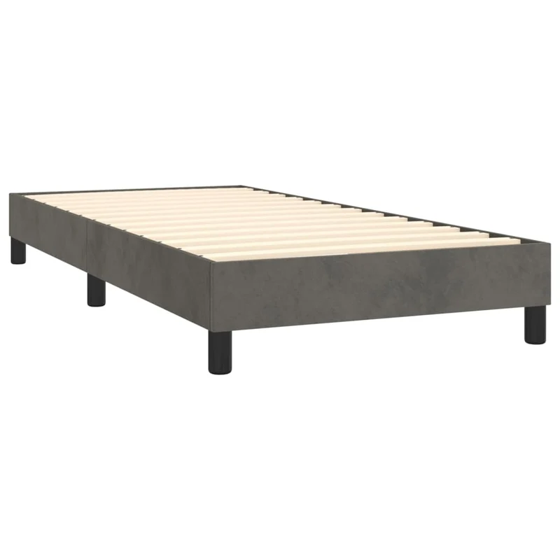 Cadre de lit LED avec sommier tête de lit matelas 90x200cm tissu velours gris foncé TDL0208251