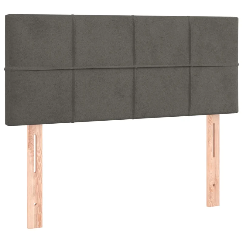 Cadre de lit LED avec sommier tête de lit matelas 90x200cm tissu velours gris foncé TDL0208251