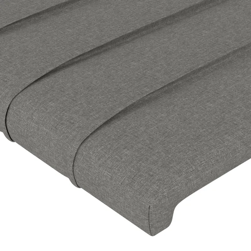 Tête de lit accessoire couchage chambre à coucher meuble 2 parties 90 x 5 x 78/88 cm tissu gris foncé TDL0206344