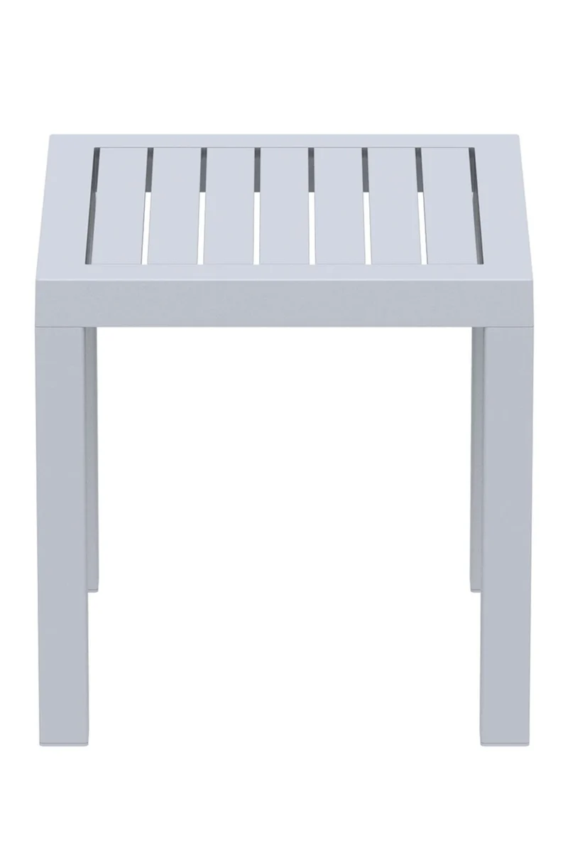 Petite table de jardin en plastique gris résistante aux intempéries 45x45x45 cm MDJ10201