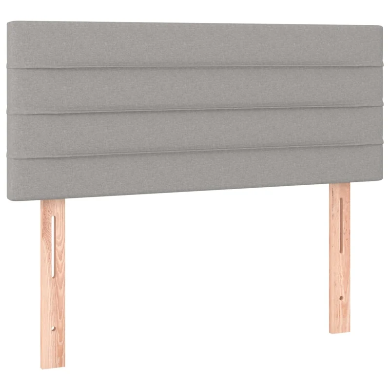 Cadre de lit LED avec sommier tête de lit matelas 90x200cm tissu gris clair TDL0209446