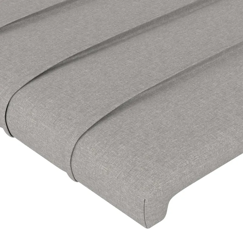 Tête de lit accessoire couchage chambre à coucher meuble à LED 90 x 5 x 78/88 cm tissu gris clair TDL0201240