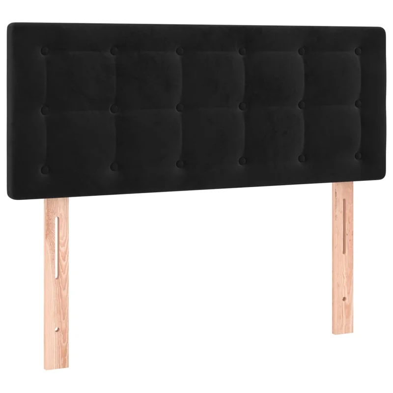 Tête de lit accessoire couchage chambre à coucher meuble 90 x 5 x 78/88 cm tissu velours noir TDL0202072