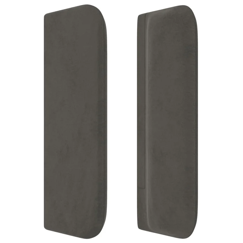 Tête de lit accessoire couchage chambre à coucher meuble avec rebord latéral 103 x 16 x 78/88 cm tissu velours gris foncé TDL0205058