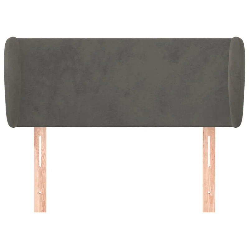 Tête de lit accessoire couchage chambre à coucher meuble avec rebord latéral 93 x 23 x 78/88 cm tissu velours gris foncé TDL0204838