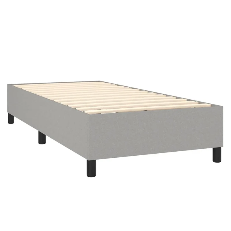 Cadre de lit LED avec sommier tête de lit matelas surmatelas 100x200 cm tissu gris clair TDL0207951