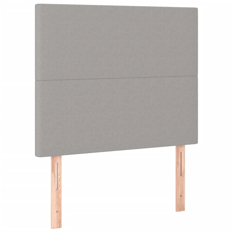 Cadre de lit LED avec sommier tête de lit matelas surmatelas 100x200 cm tissu gris clair TDL0207951