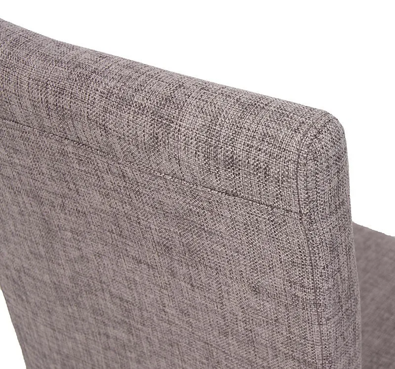 Lot de 4 chaises de salle à manger en tissu gris pieds clairs CDS04118