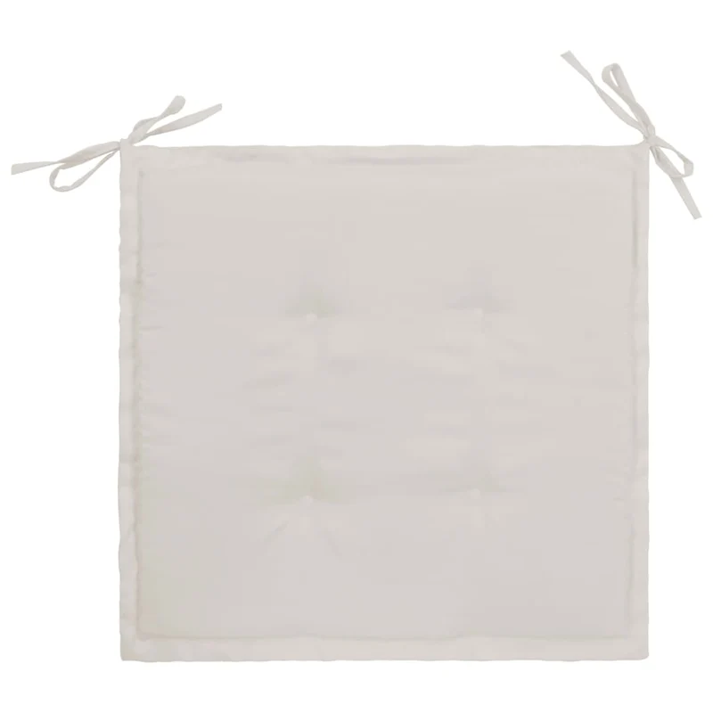lot de 4 coussins de chaise de jardin 100% polyester imperméable crème 40x40x3 cm DEC021718