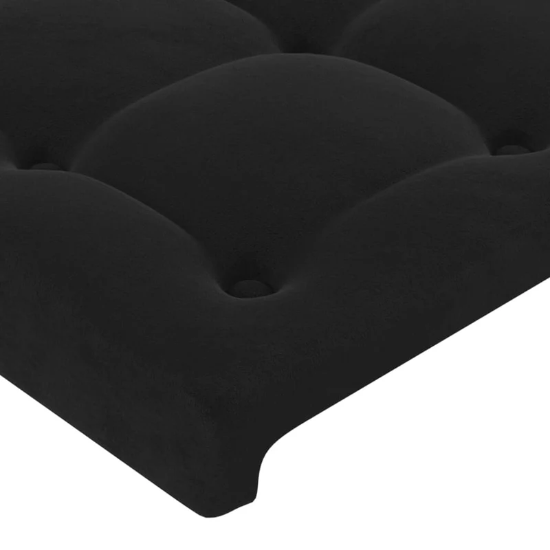 Tête de lit accessoire couchage chambre à coucher meuble à LED 90 x 5 x 118/128 cm tissu velours noir TDL0200540