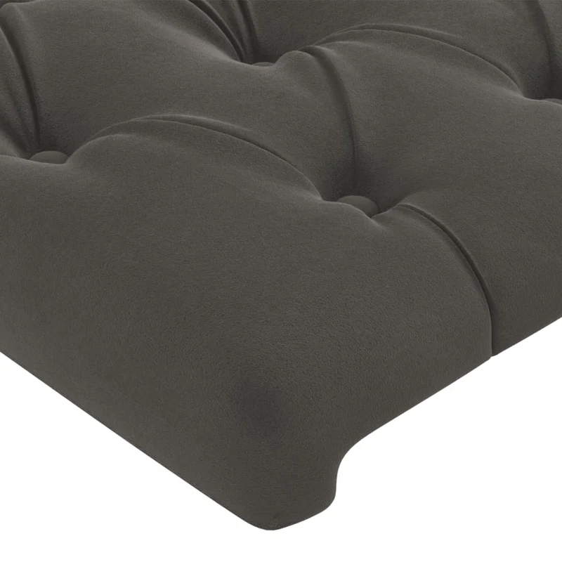 Tête de lit accessoire couchage chambre à coucher meuble à LED 90 x 7 x 78/88 cm tissu velours gris foncé TDL0200988