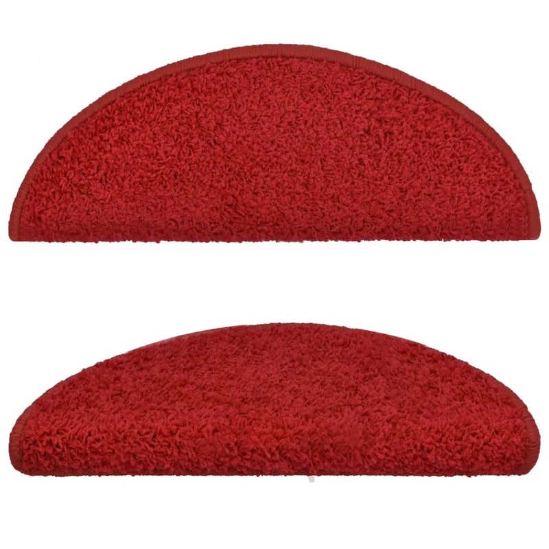 15 tapis d'escalier rouge avec bandes adhésives 65 x 25 cm DEC023575