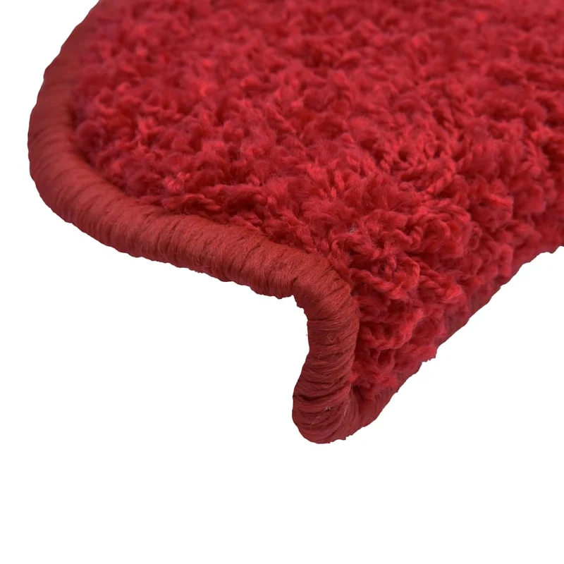 15 tapis d'escalier rouge avec bandes adhésives 65 x 25 cm DEC023575