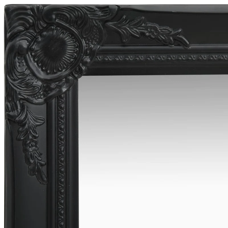 Miroir mural carré style baroque 40x40 cm Noir DEC022849