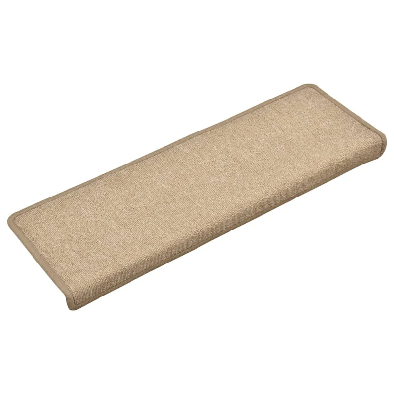 Tapis d'escalier 15 pièces 65x25 cm Taupe DEC023816