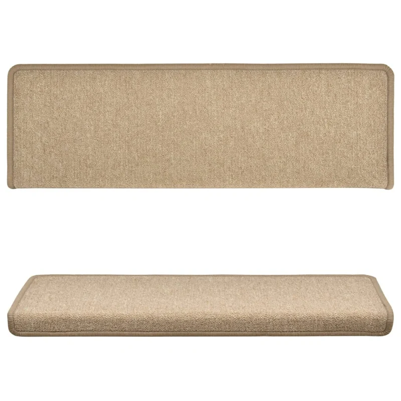 Tapis d'escalier 15 pièces 65x25 cm Taupe DEC023816