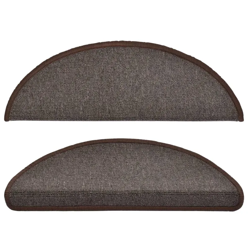 Tapis d'escalier 15 pièces Marron café 65 x 24 x 4 cm DEC023556