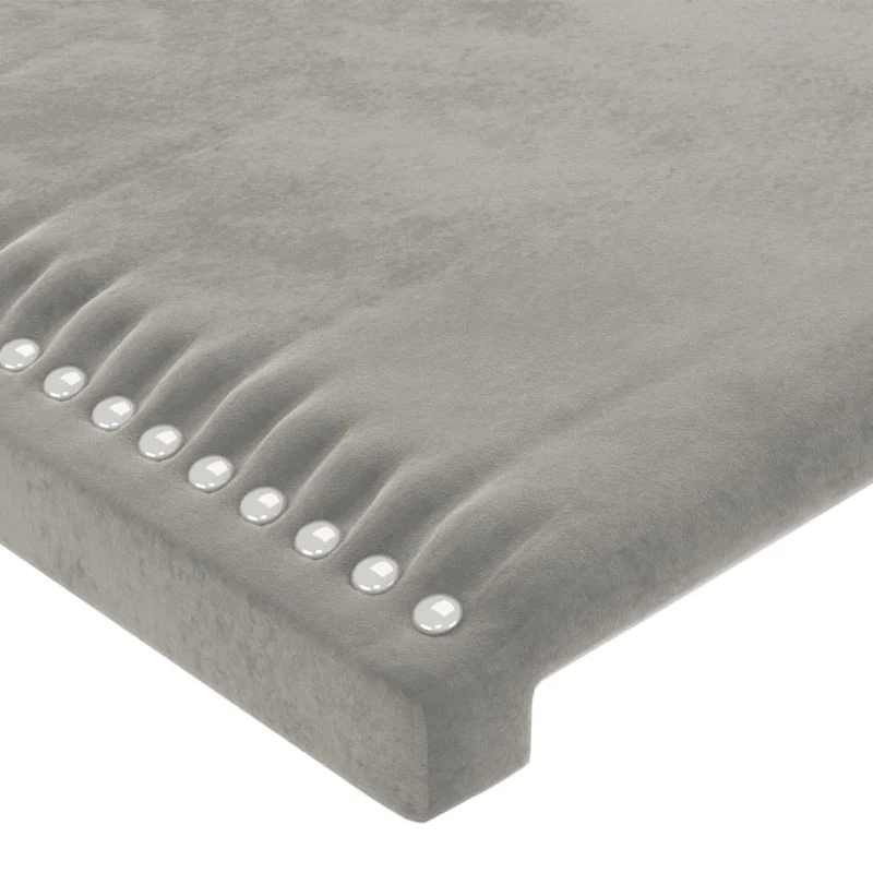 Tête de lit accessoire couchage chambre à coucher meuble à LED 100 x 5 x 78/88 cm tissu velours gris clair TDL0201445