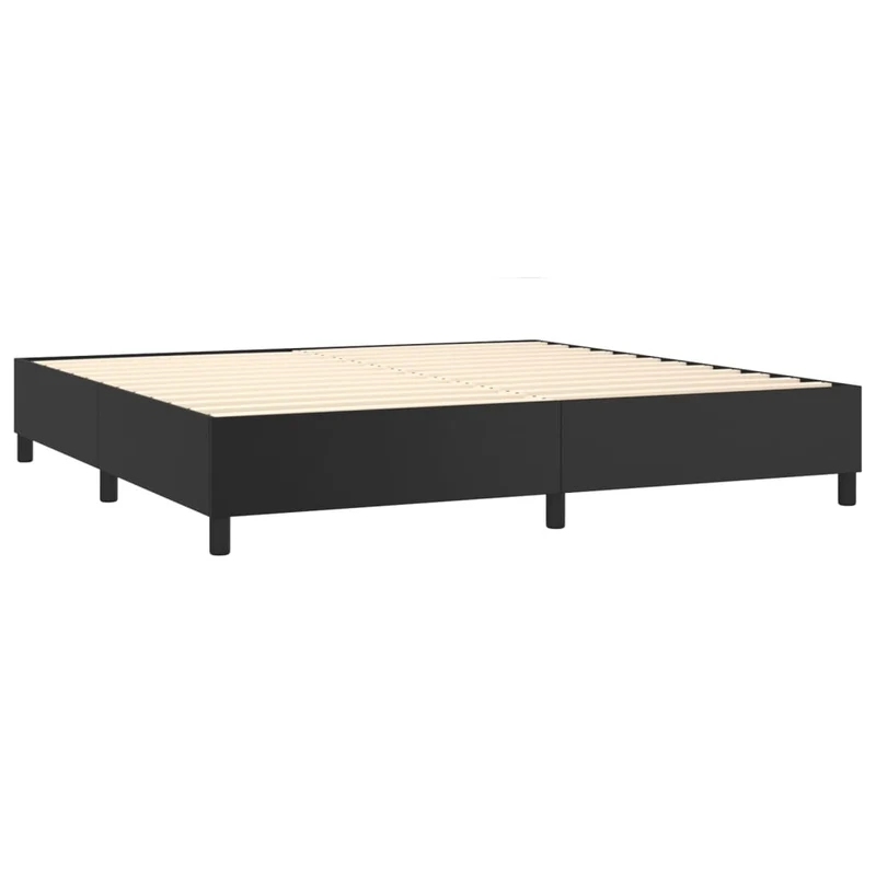 Cadre de lit LED avec sommier tête de lit matelas 200x200cm synthétique noir TDL0209140