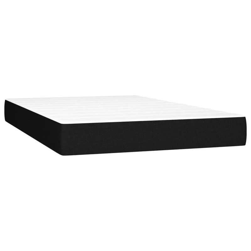 Cadre de lit LED avec sommier tête de lit matelas 120 x 200 cm tissu noir TDL0209292