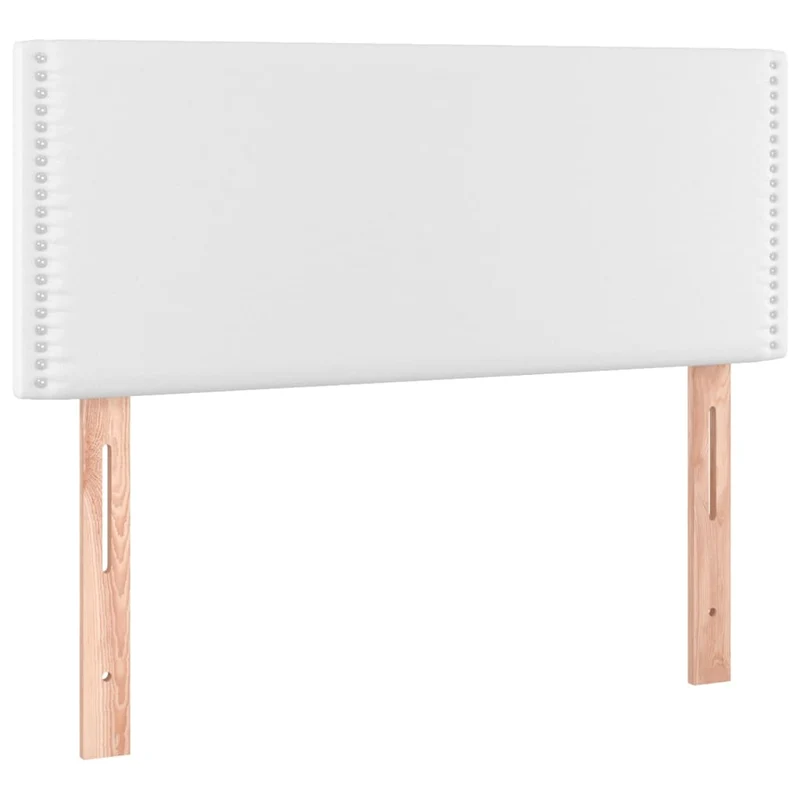 Cadre de lit LED avec sommier tête de lit matelas 100x200 cm synthétique blanc TDL0208734