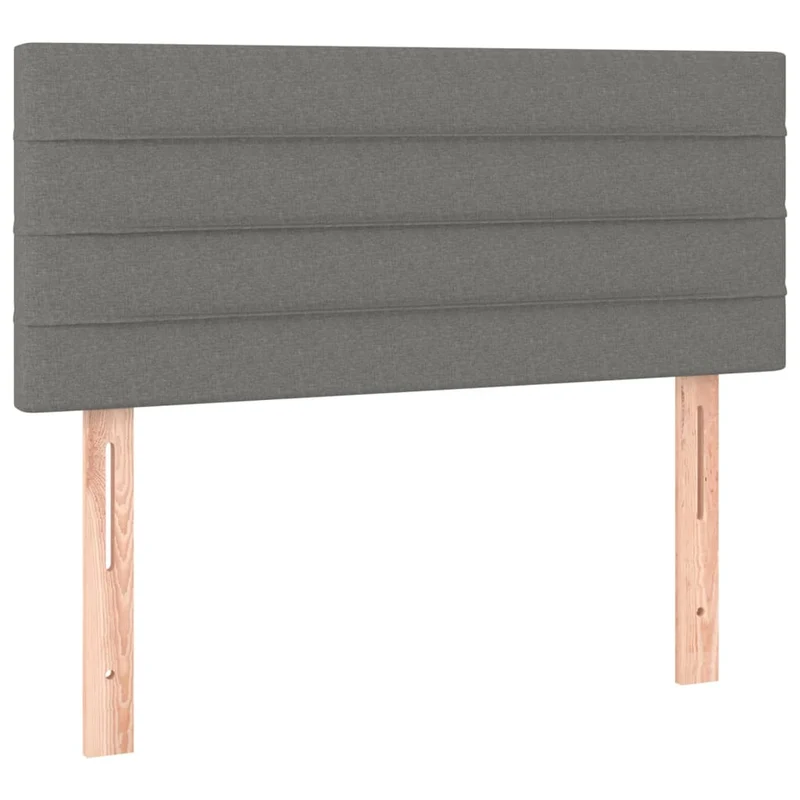 Cadre de lit LED avec sommier tête de lit matelas 90x200cm tissu gris foncé TDL0209385