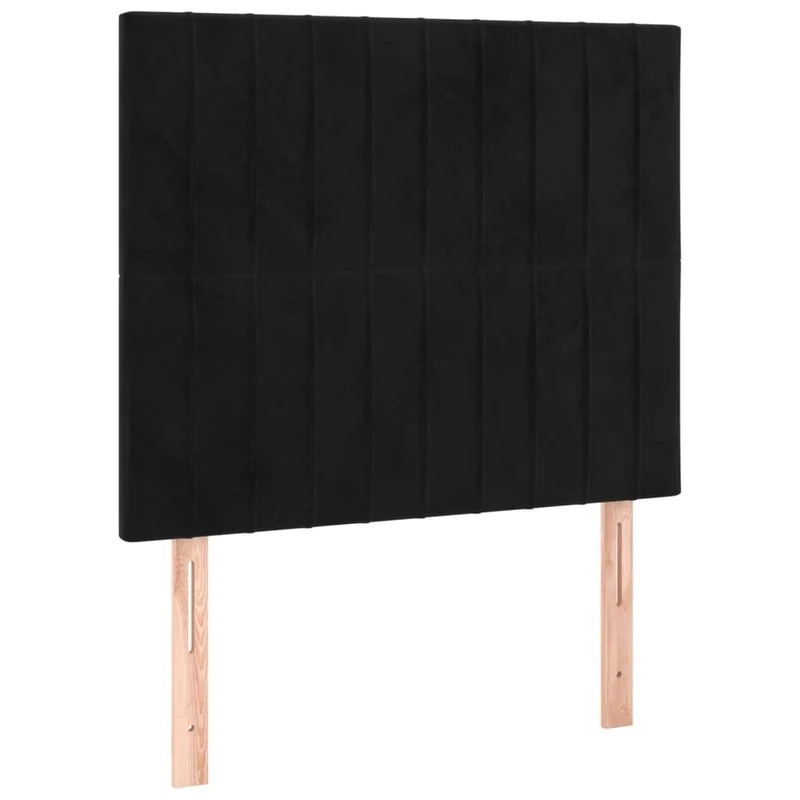 Cadre de lit LED avec sommier tête de lit matelas 120 x 200 cm tissu velours noir TDL0209277