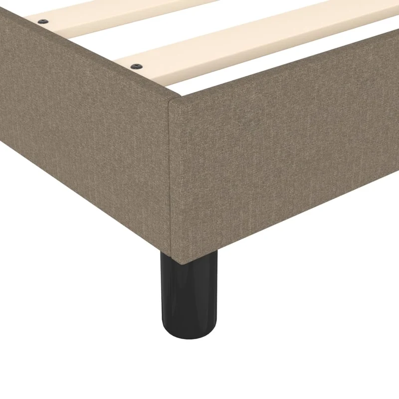Sommier à lattes sur pieds cadre de lit 90x190 cm tissu taupe TDL0206921