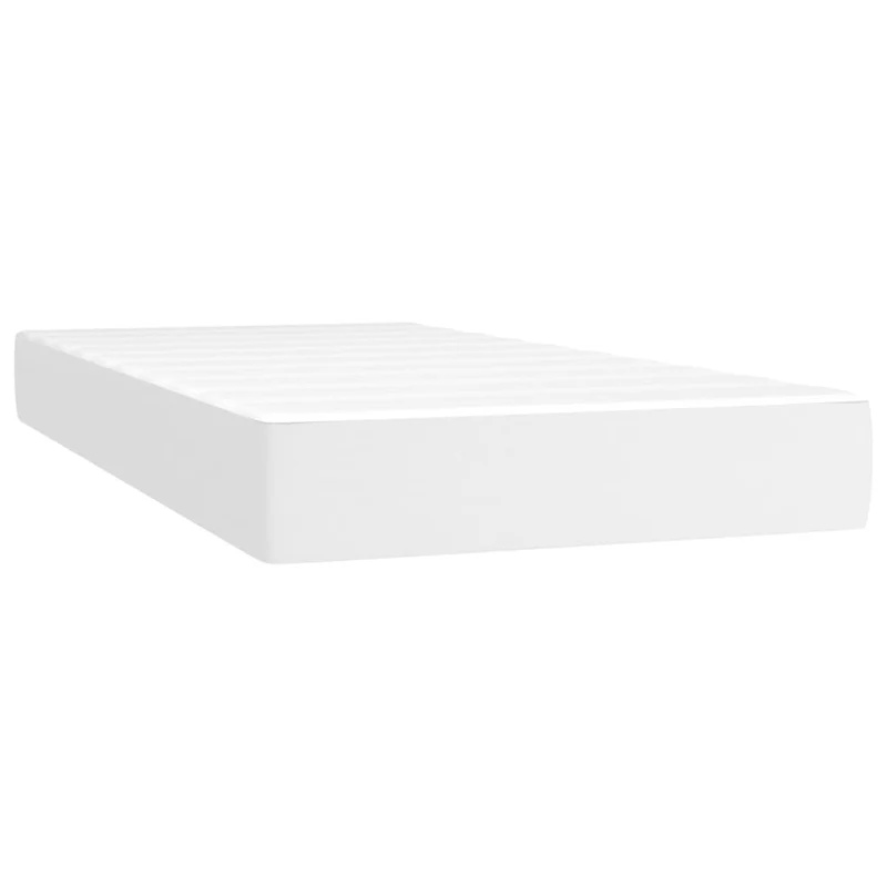 Cadre de lit LED avec sommier tête de lit matelas 100x200 cm synthétique blanc TDL0208731