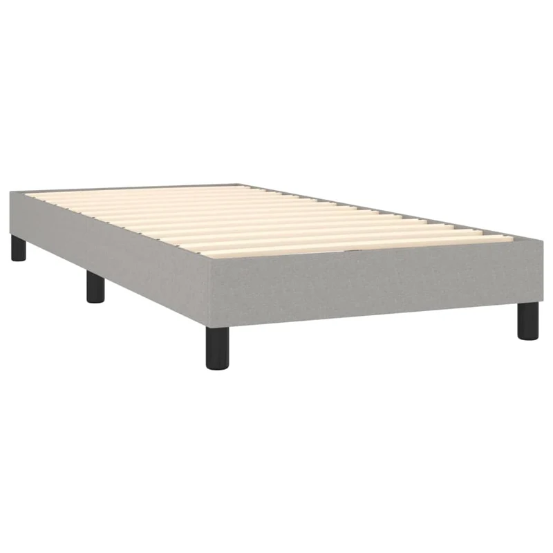 Cadre de lit LED avec sommier tête de lit matelas 90x200cm tissu gris clair TDL0209460