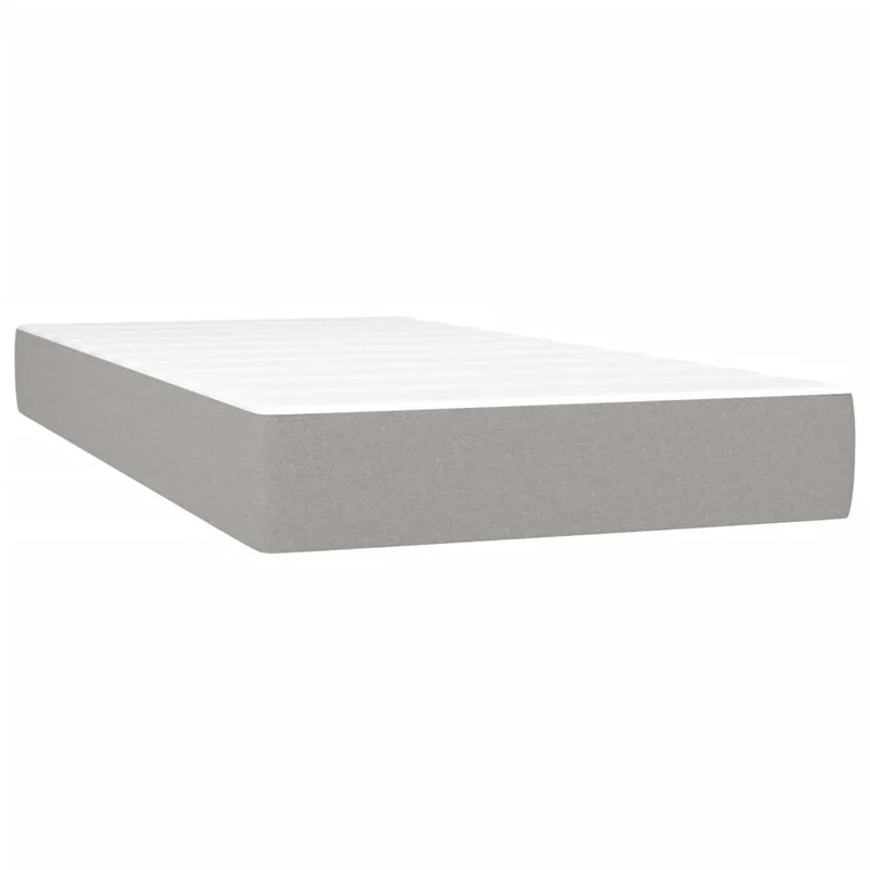 Cadre de lit LED avec sommier tête de lit matelas 90x200cm tissu gris clair TDL0209460