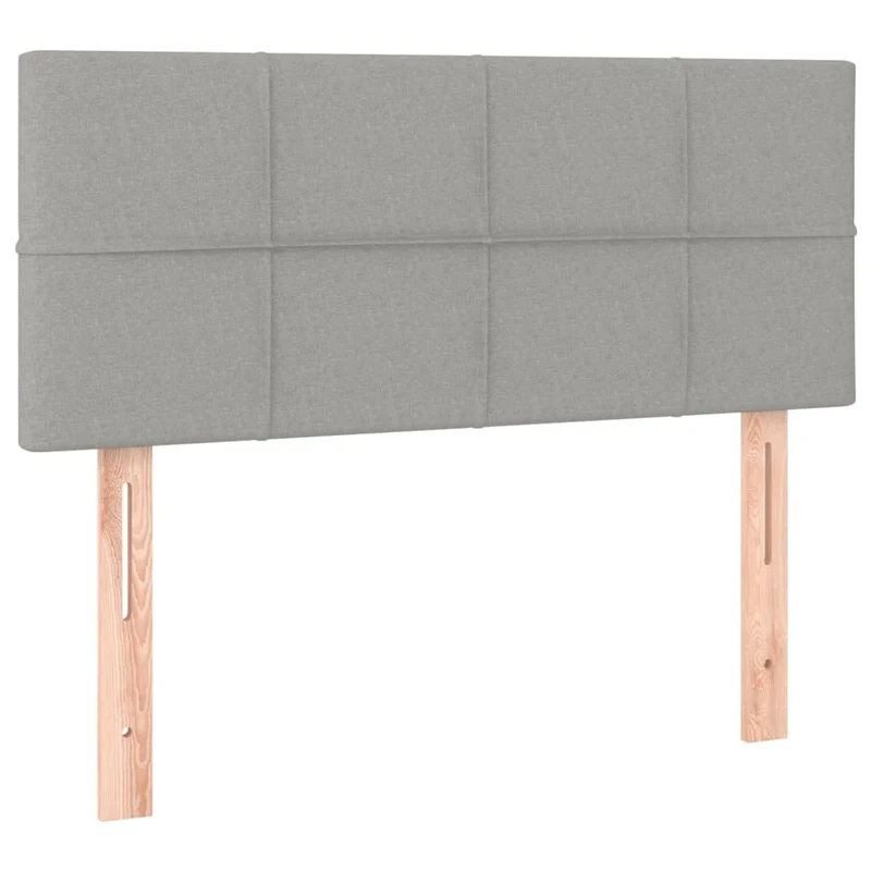 Cadre de lit LED avec sommier tête de lit matelas 90x200cm tissu gris clair TDL0209460