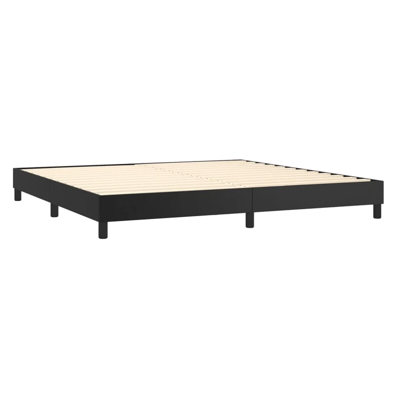 Cadre de lit LED avec sommier tête de lit matelas 200x200cm synthétique noir TDL0209138