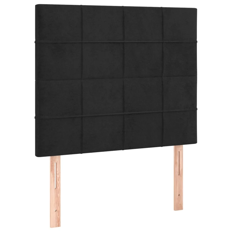 Cadre de lit LED avec sommier tête de lit matelas 100x200 cm tissu velours noir TDL0209315