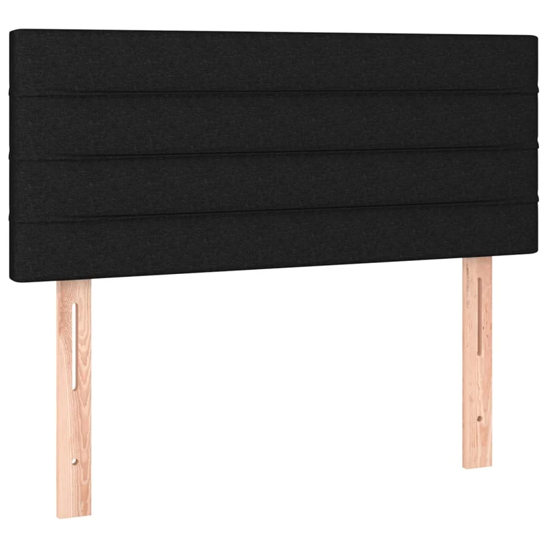 Cadre de lit LED avec sommier tête de lit matelas 90x200 cm tissu noir TDL0209020