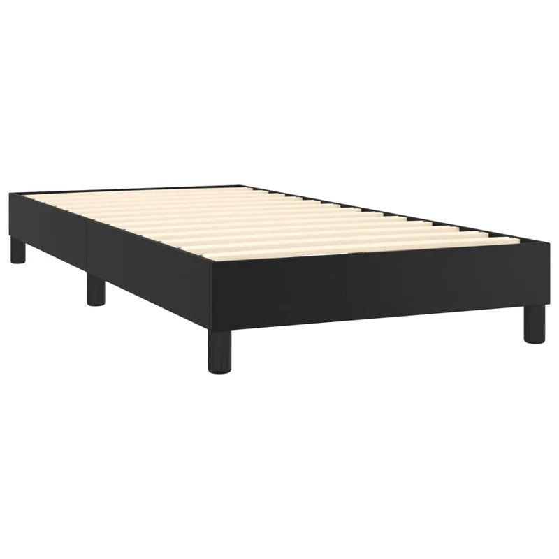 Cadre de lit LED avec sommier tête de lit matelas 100x200cm synthétique noir TDL0209309