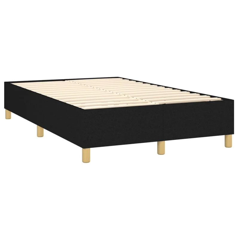 Cadre de lit LED avec sommier tête de lit matelas 120 x 200 cm tissu noir TDL0209302