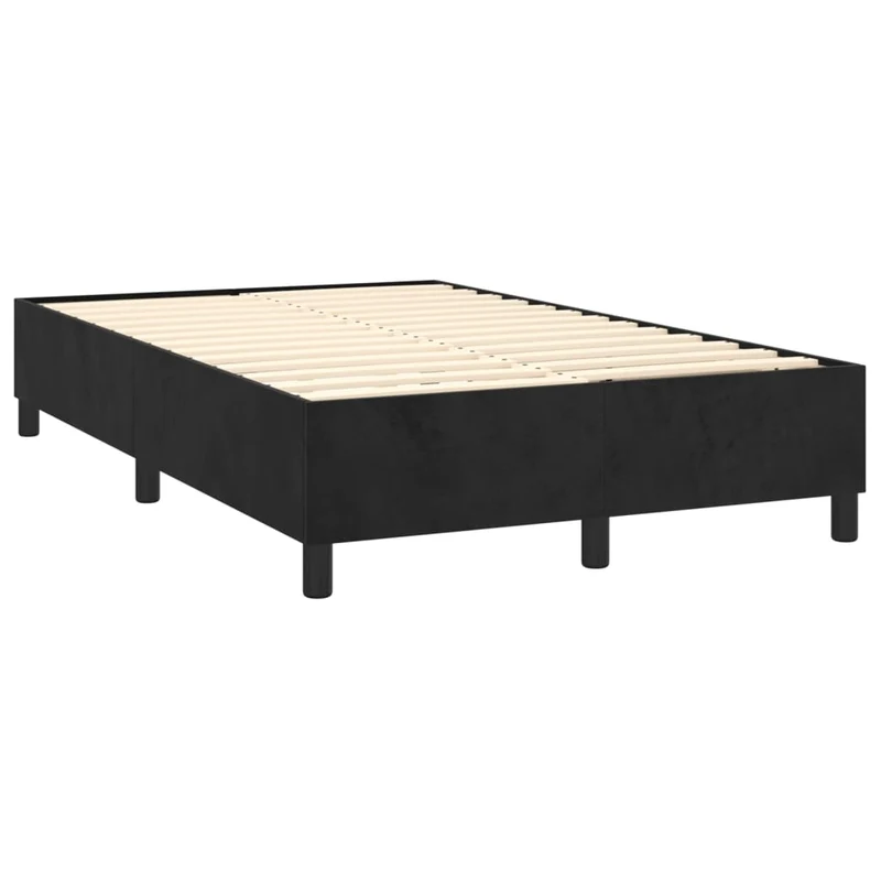 Cadre de lit LED avec sommier tête de lit matelas 120 x 200 cm tissu velours noir TDL0209281
